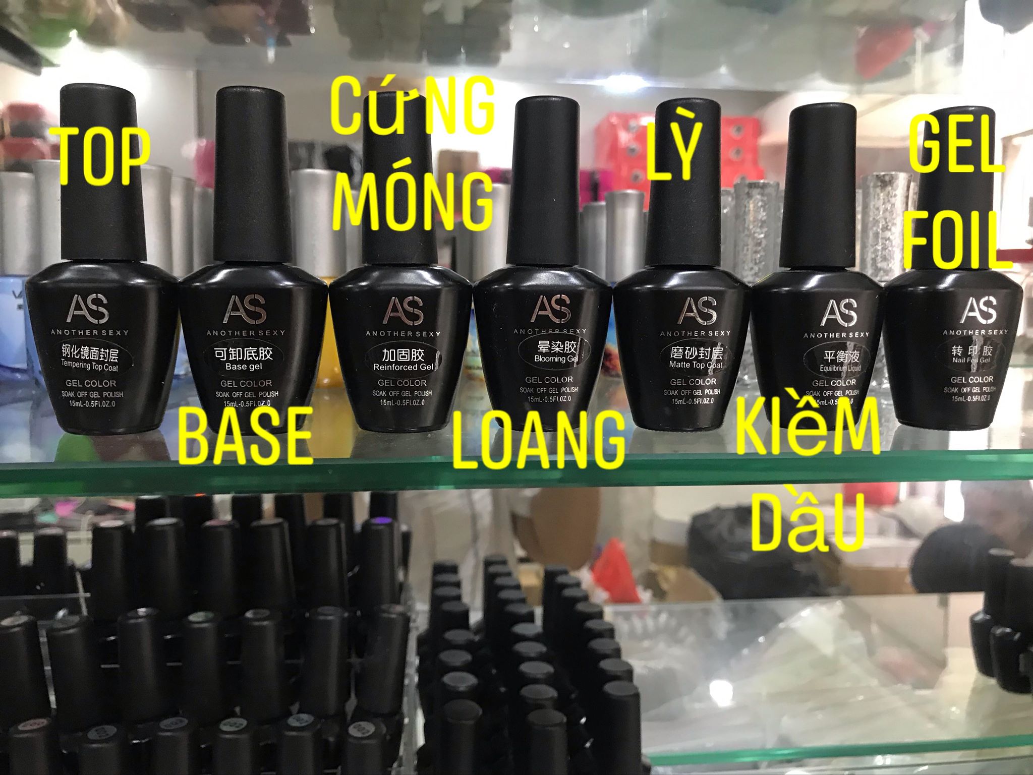 Base - Top - Loang - Lỳ - Cứng Móng - Kiềm Dầu - Gel Foil - Phá Gel (Chuẩn Hãng As)