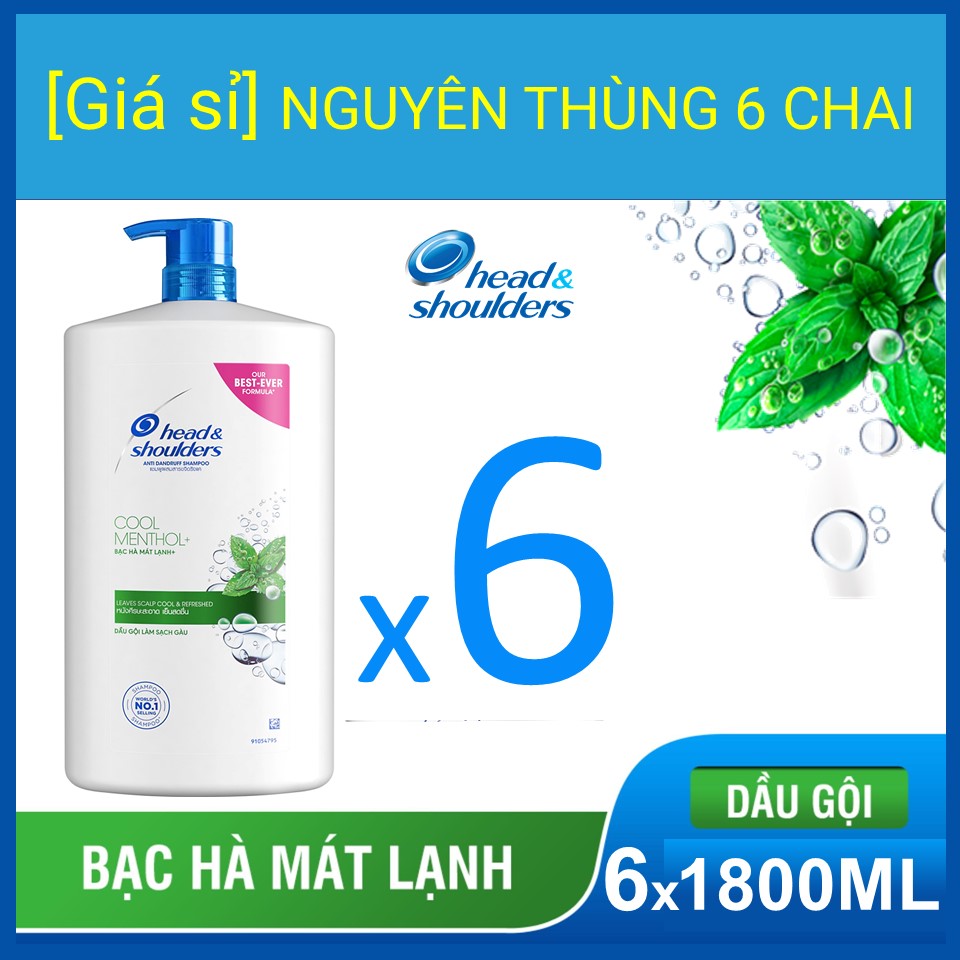[Giá Sỉ] Nguyên Thùng Dầu Gội Head&Shoulders Bạc Hà 1800Mlx6