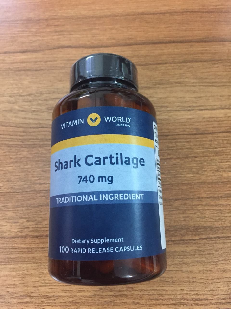 Shark Cartilage 740Mg Sụn Cá Mập Cao Cấp Hãng Vitamin World Của Mỹ Mẫu Mới Hộp 100 Viên