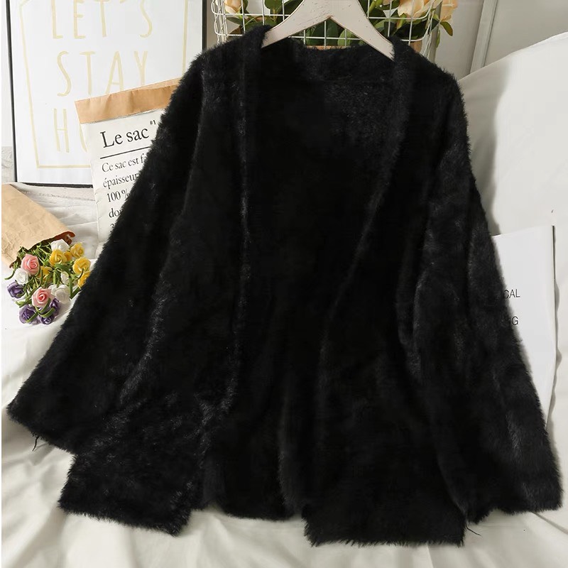 Set Len Lông Thỏ Áo Yếm + Chân Váy + Áo Khoác Siêu Xinh