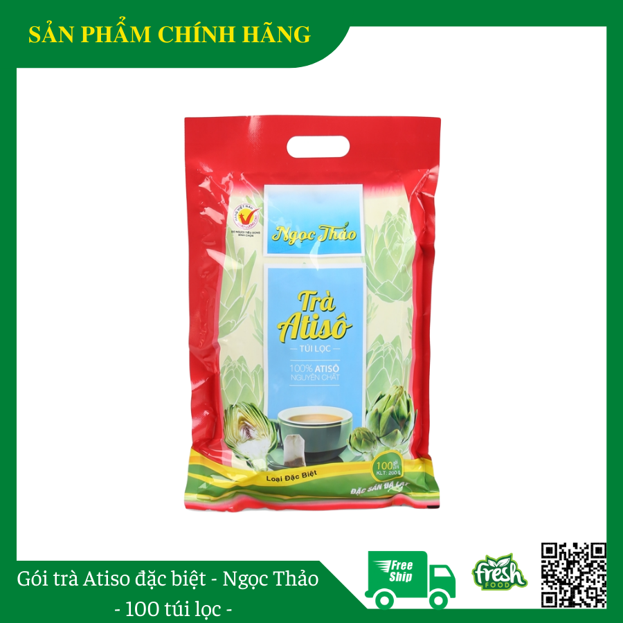 Gói trà atiso Ngọc Thảo 100 túi lọc - ADB100FFS - Loại đặc biệt - Atiso nguyên chất