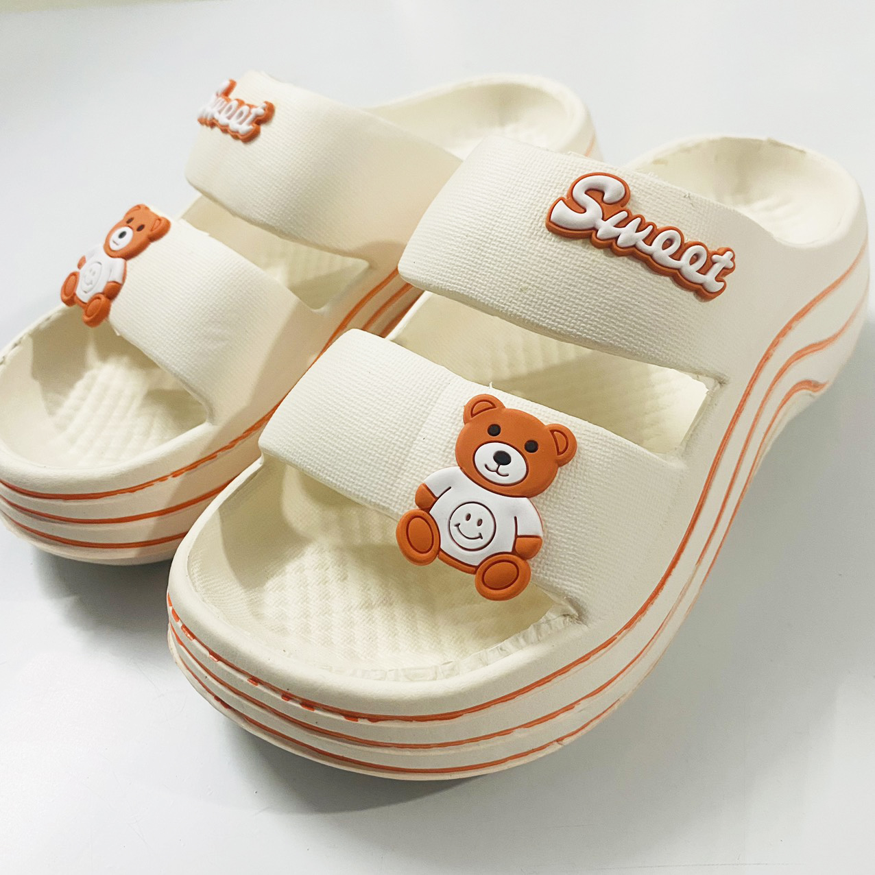 Dép Sục Nam Nữ Hàn Quốc Quai Ngang Chống Trơn SWEET - Dép Cross Đi Mưa Siêu Bền