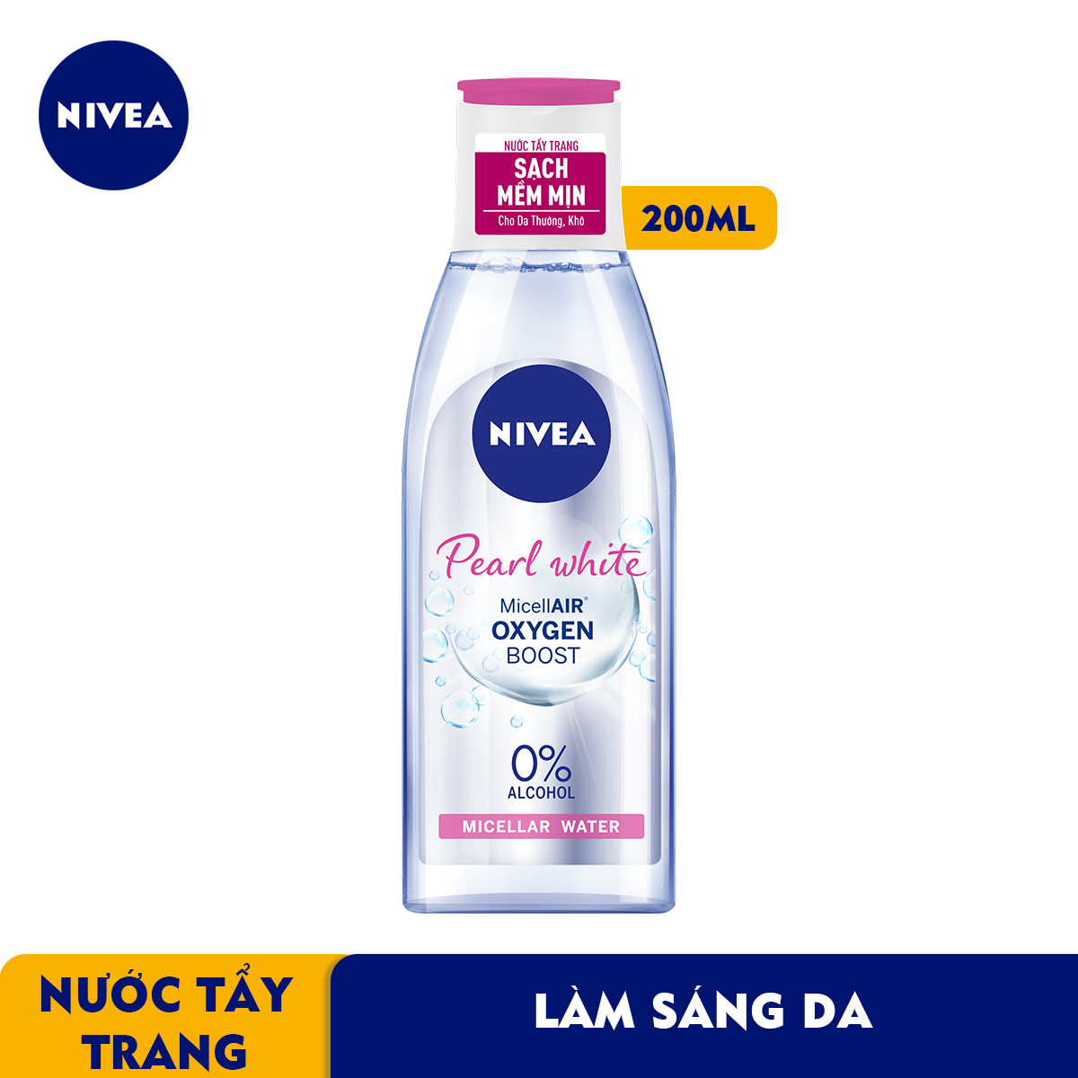 Nước Tẩy Trang Nivea Pearl White Làm Sáng Da Micellar Water (200Ml)