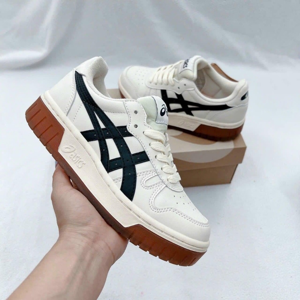 Giày Asics Court MZ Cream Black Gum Nam Nữ Bản Cao Cấp Giày Đế Cao Su asics Nguyên Khối Size 36-44