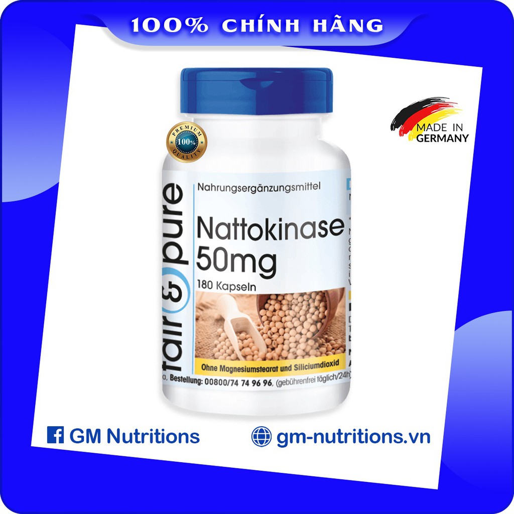 Chống Đột Quỵ Nattokinase 100Mg Fair & Pure Chuẩn Đức