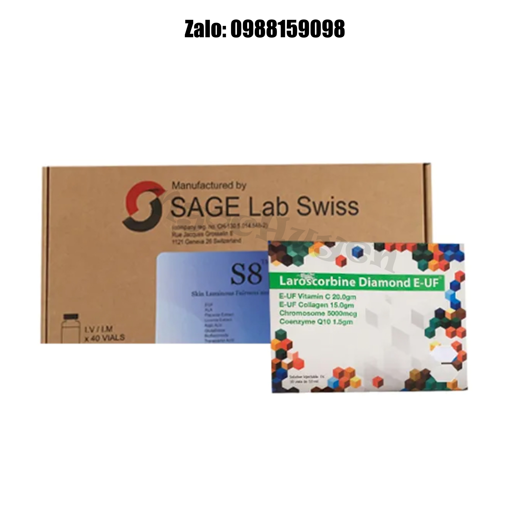 Set Truyền Trắng Tế Bào Gốc S8 Lab Swiss Thuỵ Sỹ 10 buổi - Chưa kèm mix