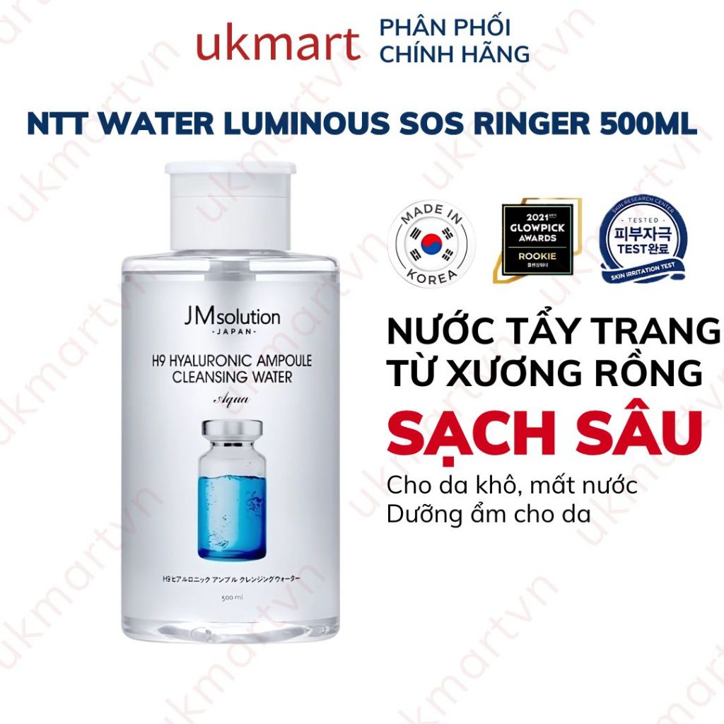 Nước tẩy trang Jm Solution H9 Hyaluronic Ampoule/ Prime gold cấp ẩm cho mọi loại da dung tích 500ml-