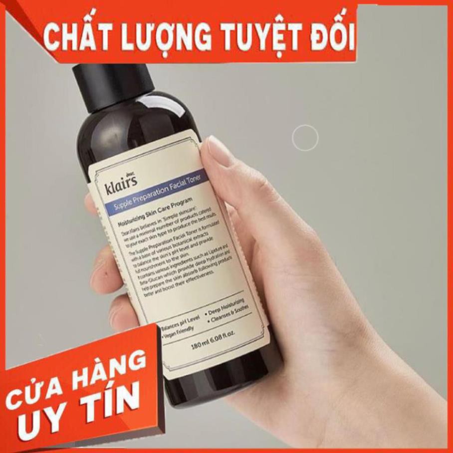 [Hcm][Freeship] Nước Hoa Hồng Không Cồn Dưỡng Ẩm Làm Mềm Da Dear Klairs Supple Preration Facial Toner 180Ml Chính Hãng