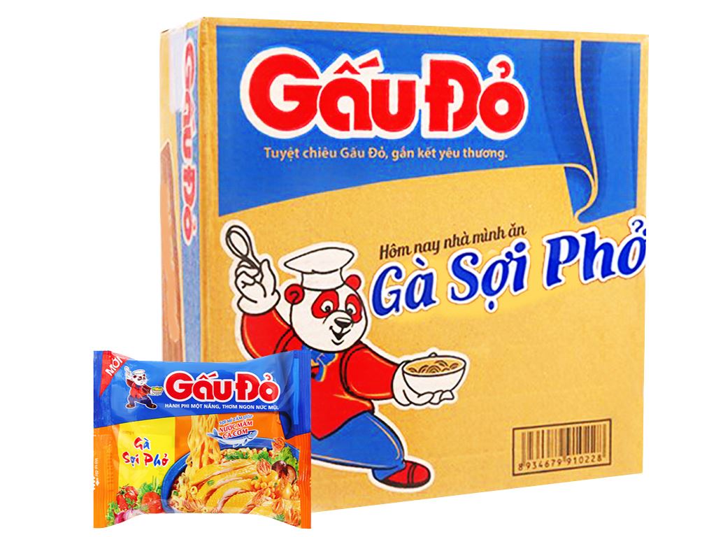 THÙNG MÌ GẤU ĐỎ GÀ SỢI PHỞ 30 GÓI