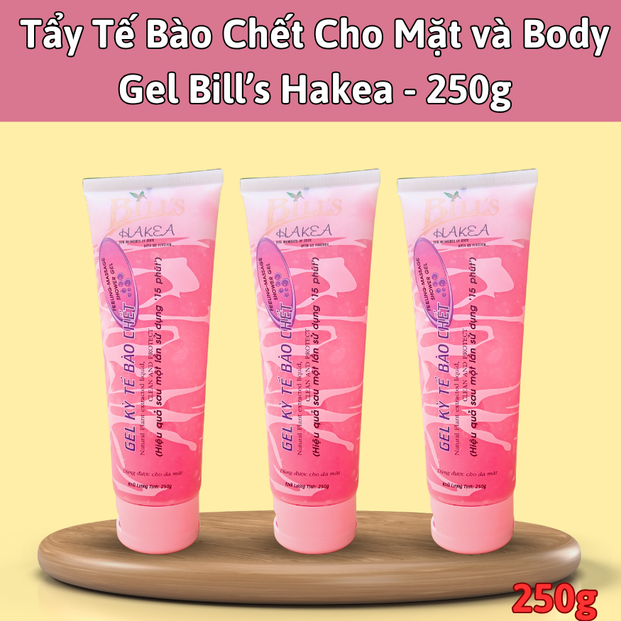 Tẩy Tế Bào Chết Cho Mặt và Body Gel Bill’s Hakea - 250g  Dạng gel Làm Trắng DaMát Và Mịn Da  Chống L