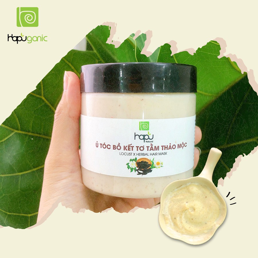 Kem Ủ Tóc Bồ Kết Tơ Tằm - Thảo Mộc Cao Cấp Hapu Organic Cho Mái Tóc Sạch Gàu Bóng Mượt Mềm Mượt Không Ngứa Cho Tóc Mọc Nhanh Bảo Vệ Phục Hồi Tóc