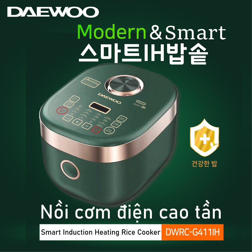 Daewoo Nồi cơm điện cảm ứng cao tần DWRC-G411IH (1.8L) công suất 1200w - Hàng chính hãng