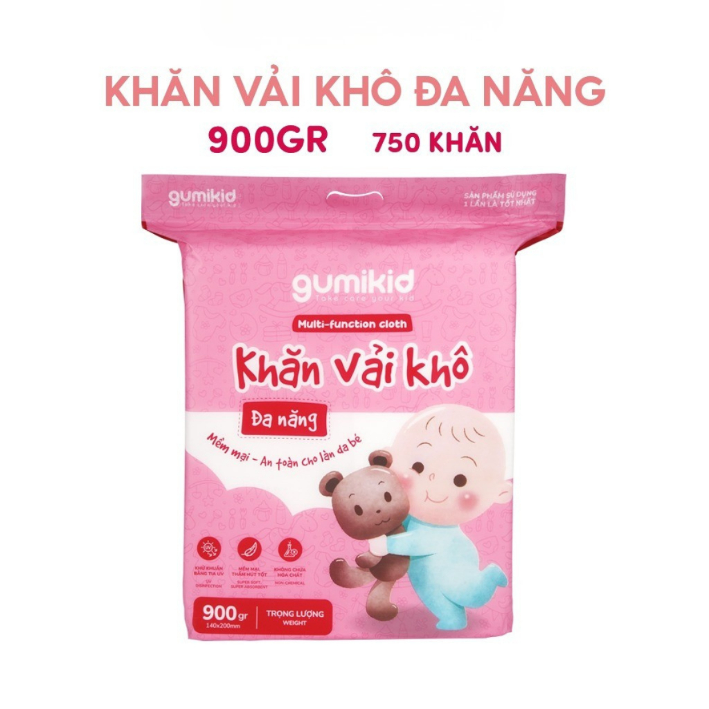 Khăn Vải Khô Đa Năng Dành Cho Mẹ Và Bé Gumi 300/600/ 900g - Bibomart
