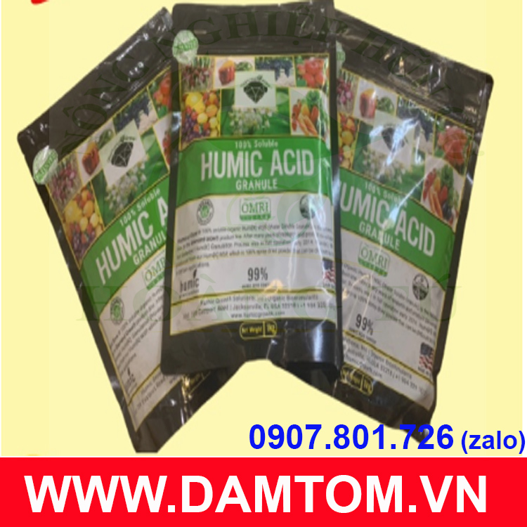 Phân bón Humic Acid Powder (1kg) hữu cơ nhập khẩu Mỹ tan hoàn toàn kích ra rễ mạnh cho hoa lan hoa hồng mai vàng cây cảnh rau sạch cây ăn trái