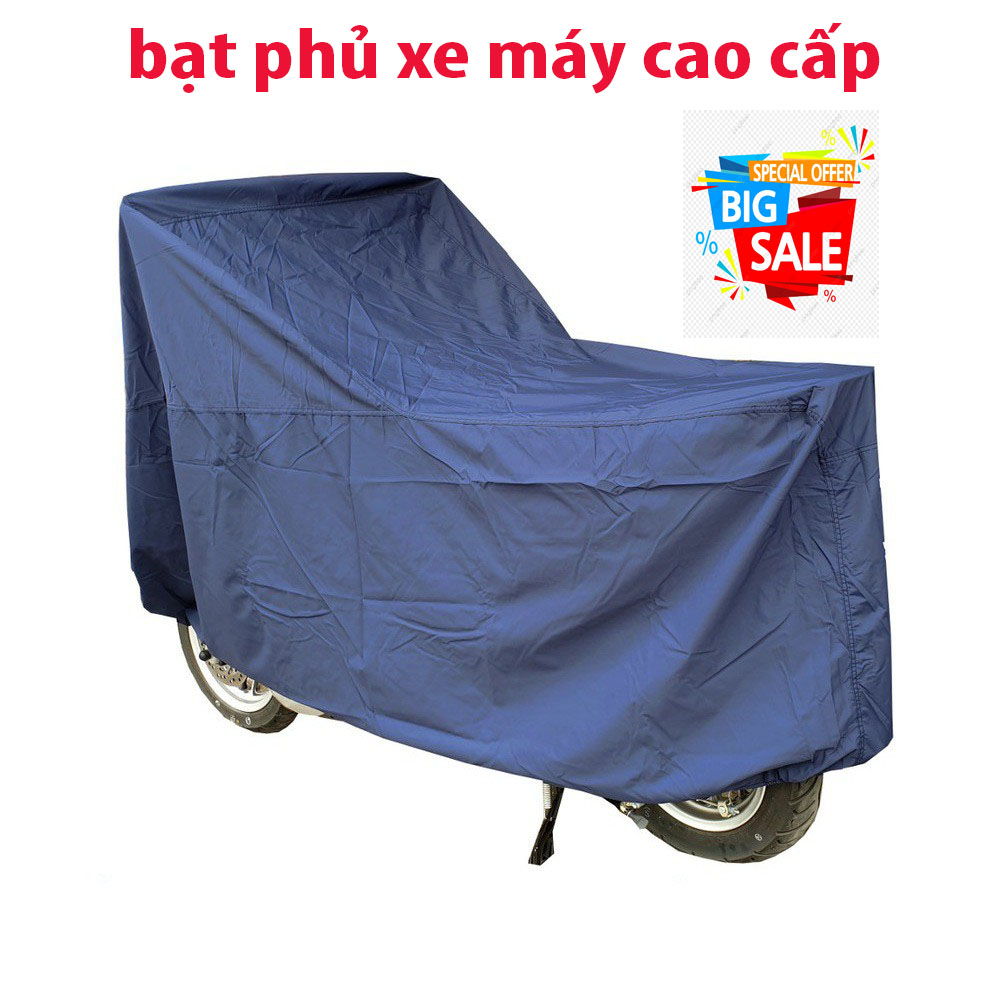 Bạt Phủ Xe Máy Vải Dù Cao Cấp - Áo Trùm Xe Máy Có Chun 2 Đầu Che Nắng Tấm Trùm Nắng Mưa Xe Máy Tiện 