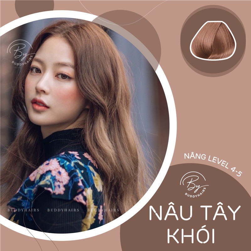 Thuốc Nhuộm Tóc Màu Nâu Tây Khói Không Dùng Thuốc Tẩy Tóc Của Buddyhairs Buddy.hairs Buddy.hair Tặng Kèm Trợ Nhuộm Găng Tay Mũ Trùm Đầu