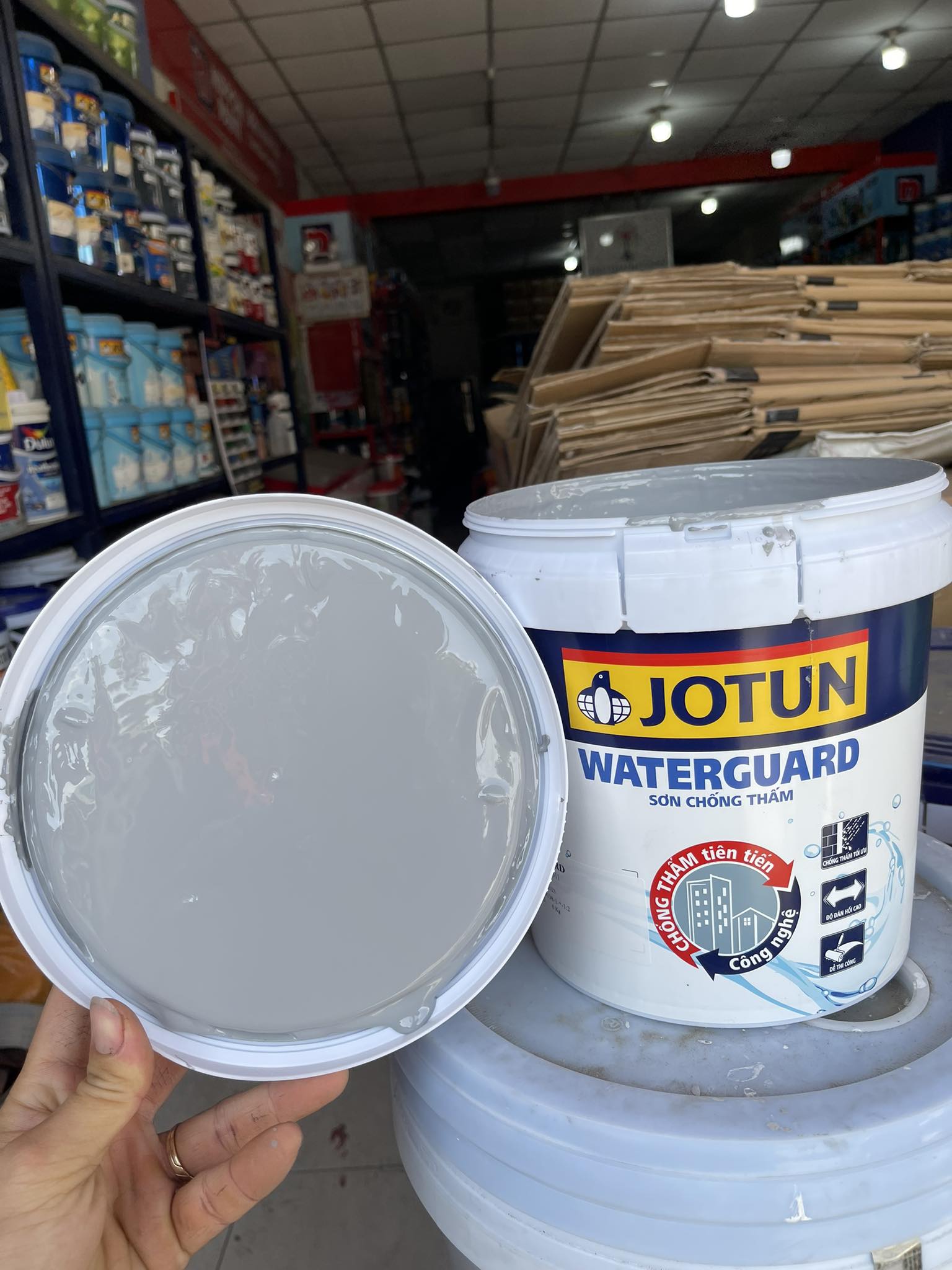 ( Chiết lẻ ) Sơn chống thấm ngoại thất tuyệt hảo - Cao cấp - Jotun WaterGuard - Bề mặt bóng mờ - 1KG