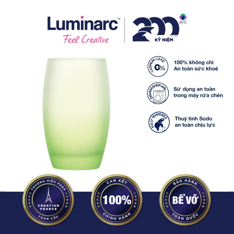 Bộ 2 Ly Thuỷ Tinh Cao Luminarc Salto Frost Lime 350ml - LUSAQ3177