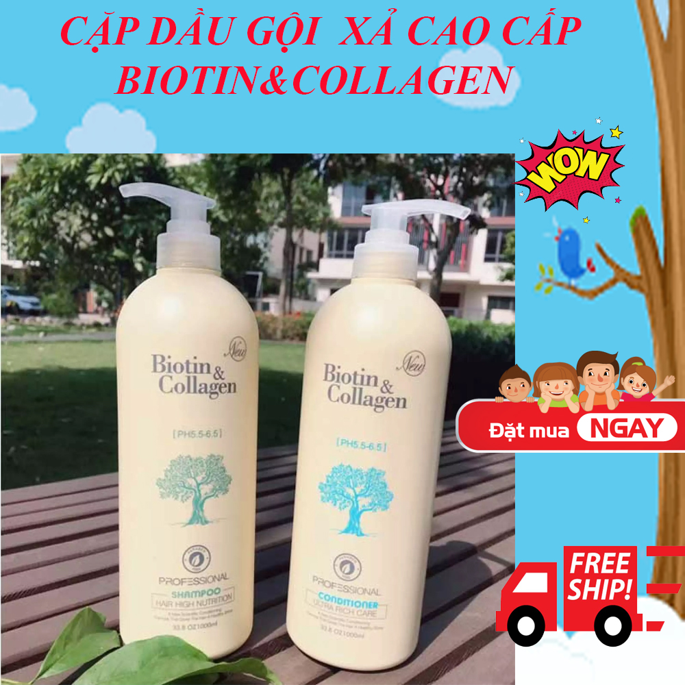 Dầu Gội Đầu Dầu Gội Cặp Biotin&Collagencombo Gội Xả Biotin & Collagen. [Hàng Cao Cấp 100%] Loại Chai To 1000Ml. Giảm Tóc Gãy Rụng Kích Thích Mọc Tóc Phục Hồi Tóc Hư Tổn Giúp Tóc Chắc Khỏe Bóng Mượt. Giá Giảm Sốc - Mua Ngay!