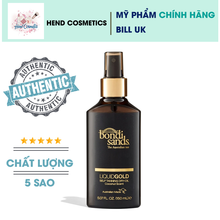 Dầu Khô Tạo Màu Nâu Tạm Thời Bondi Sands Liquid Gold Self Tanning Oil 150Ml