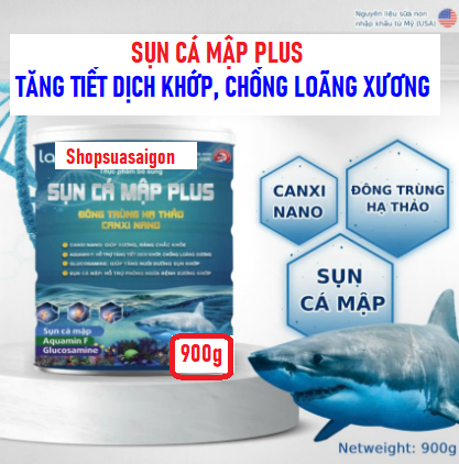 (Chính hãng 900g HSD 2026) Sữa bột Sụn cá mập Plus Đông Trùng Hạ Thảo Canxi Nano.