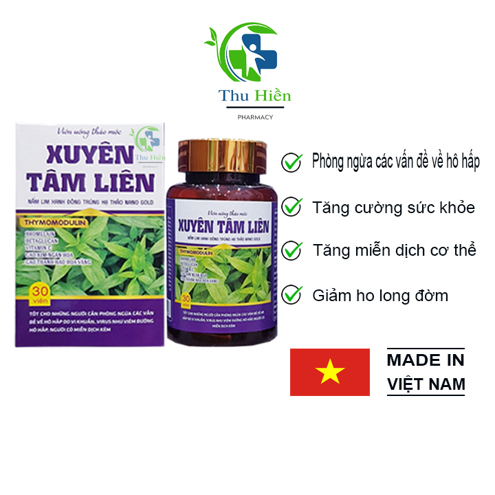 Xuyên Tâm Liên Viên Uống Thảo Mộchỗ Trợ Phòng Ngừa Các Vấn Đề Hô Hấp Do Vi Khuẩn Virut Gây Ra