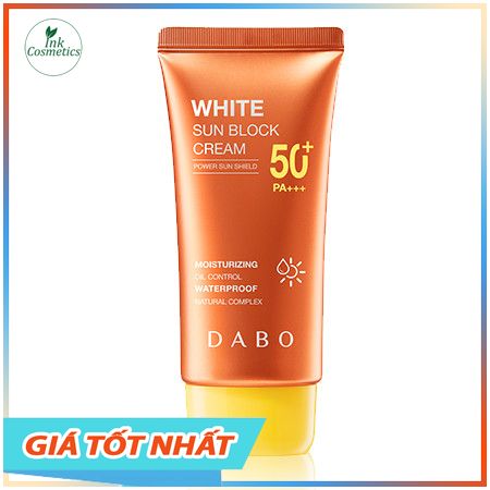 Kem chống nắng SPF50+ PA+++ Dabo White Sunblock Cream Dưỡng trắng da Phù hợp cho Da Dầu Da Khô Da Hỗn Hợp Mỏng Nhẹ Nâng Tone tự nhiên