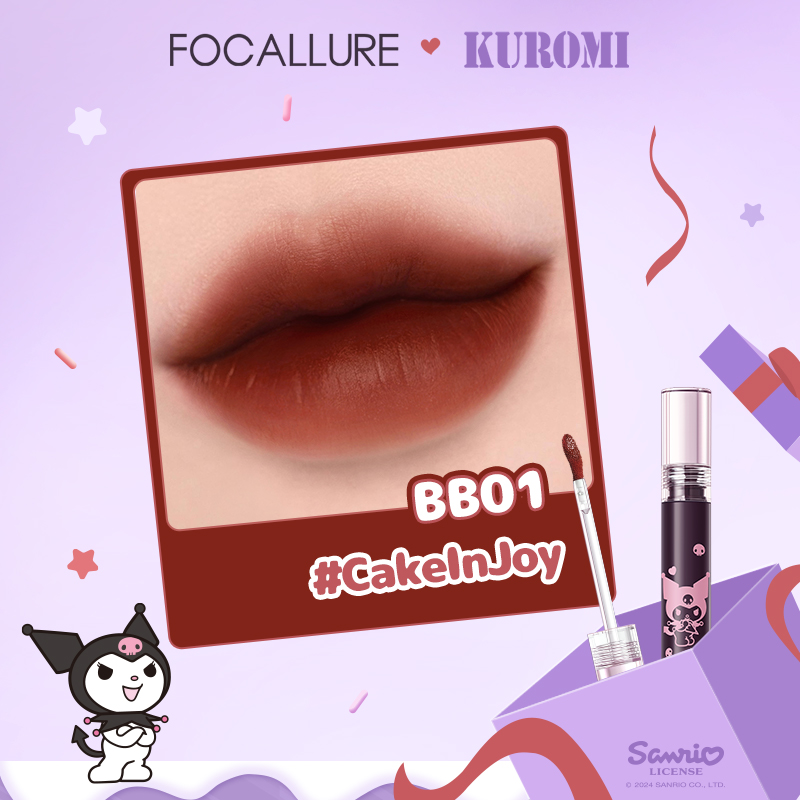 [Focallure x Sanrio] Son Kem Dưỡng ẩm Sắc Tố Cao Lâu Trôi Mềm Mượt