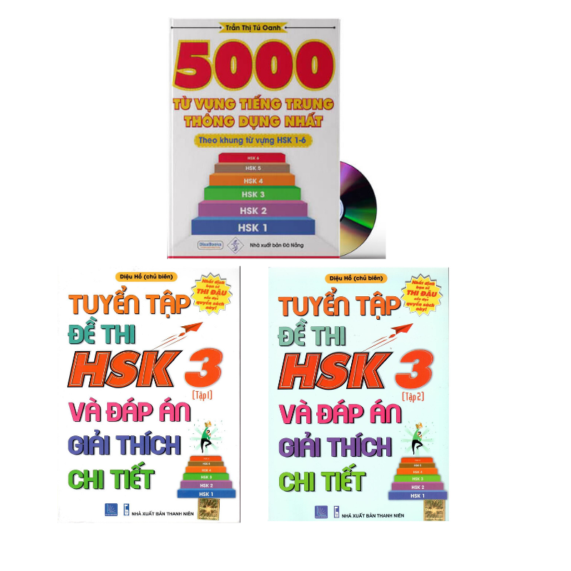 [HCM]Combo 3 sách Bộ đề tuyển tập đề thi năng lực Hán Ngữ HSK 3 và đáp án giải thích chi ti