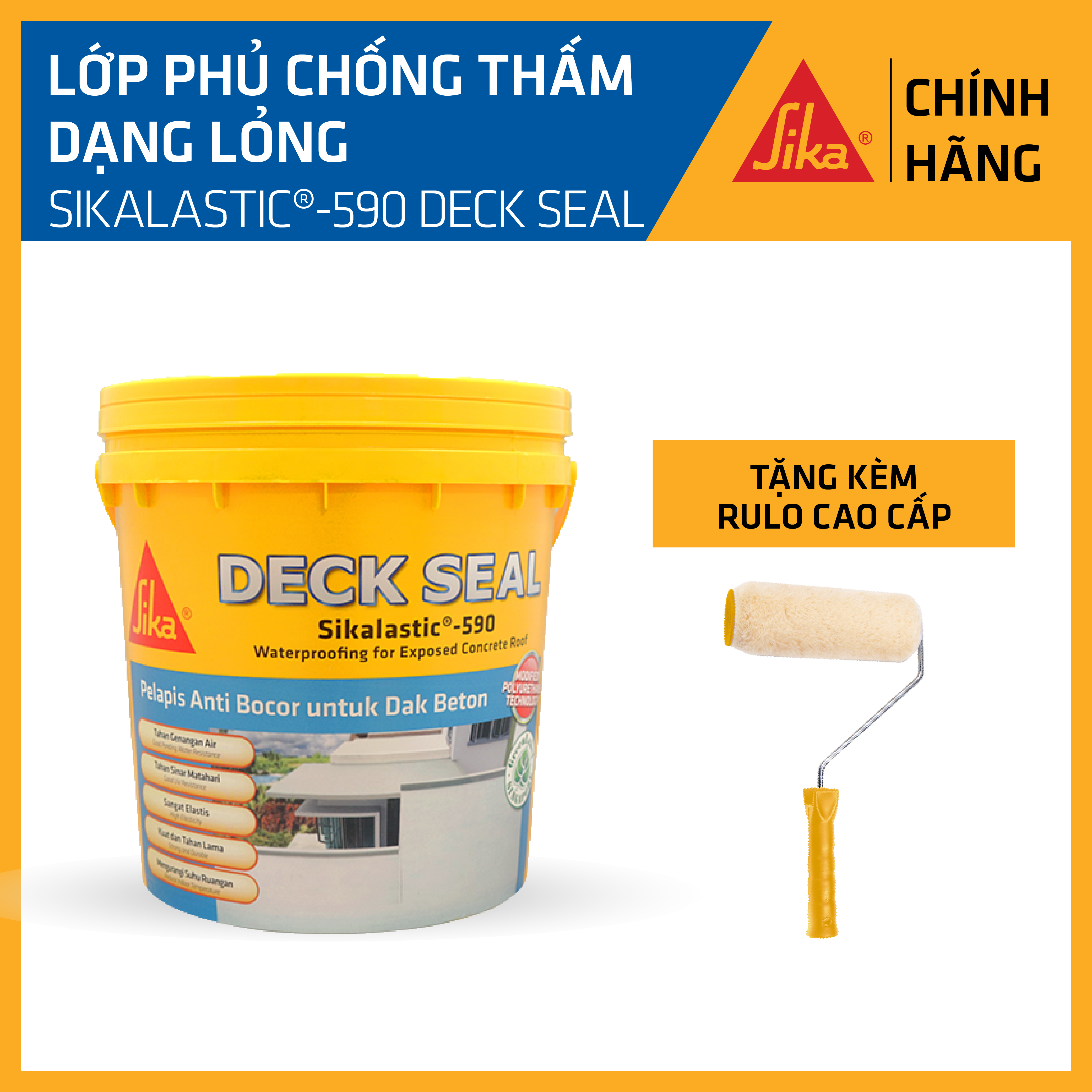 Sika - Lớp chống thấm sân thượng Sikalastic ® - 590 Deck Seal (thùng 4 kg)