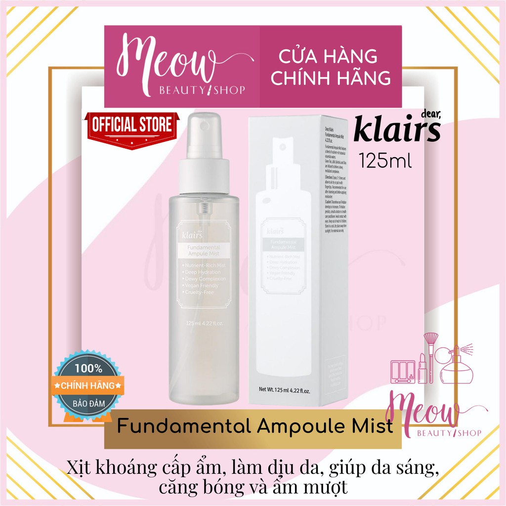 [Hcm]Klairs - Xịt Khoáng Klairs Fundamental Ampoule Mist 125Ml