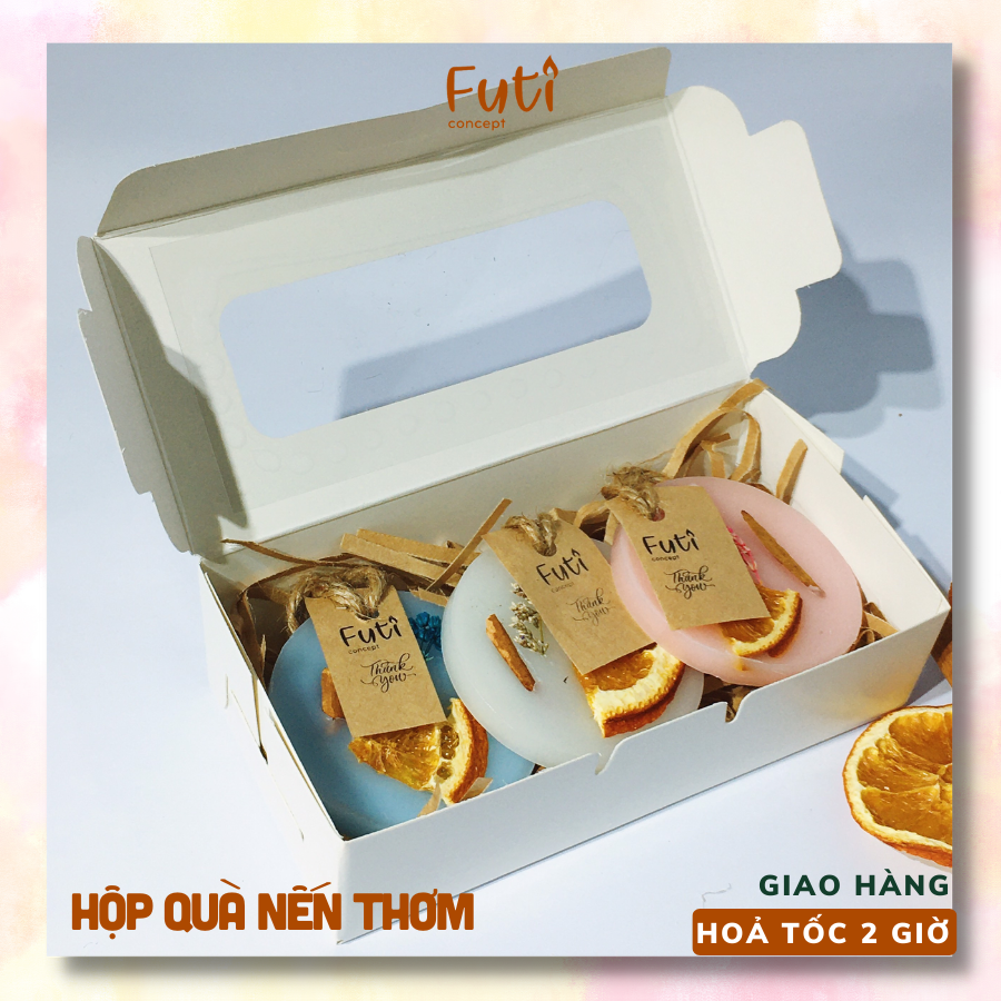 Hộp Quà Nến Thơm Set Quà Nến Thơm Handmade Tặng Người Yêu Dịp Valentine 8/3