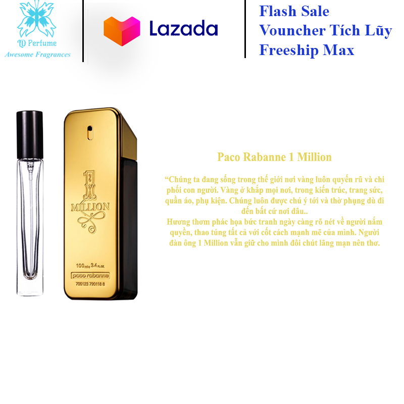 [Hcm][Ld Perfume] Chiết 5 - 10 - 20Ml Paco Rabanne One Million