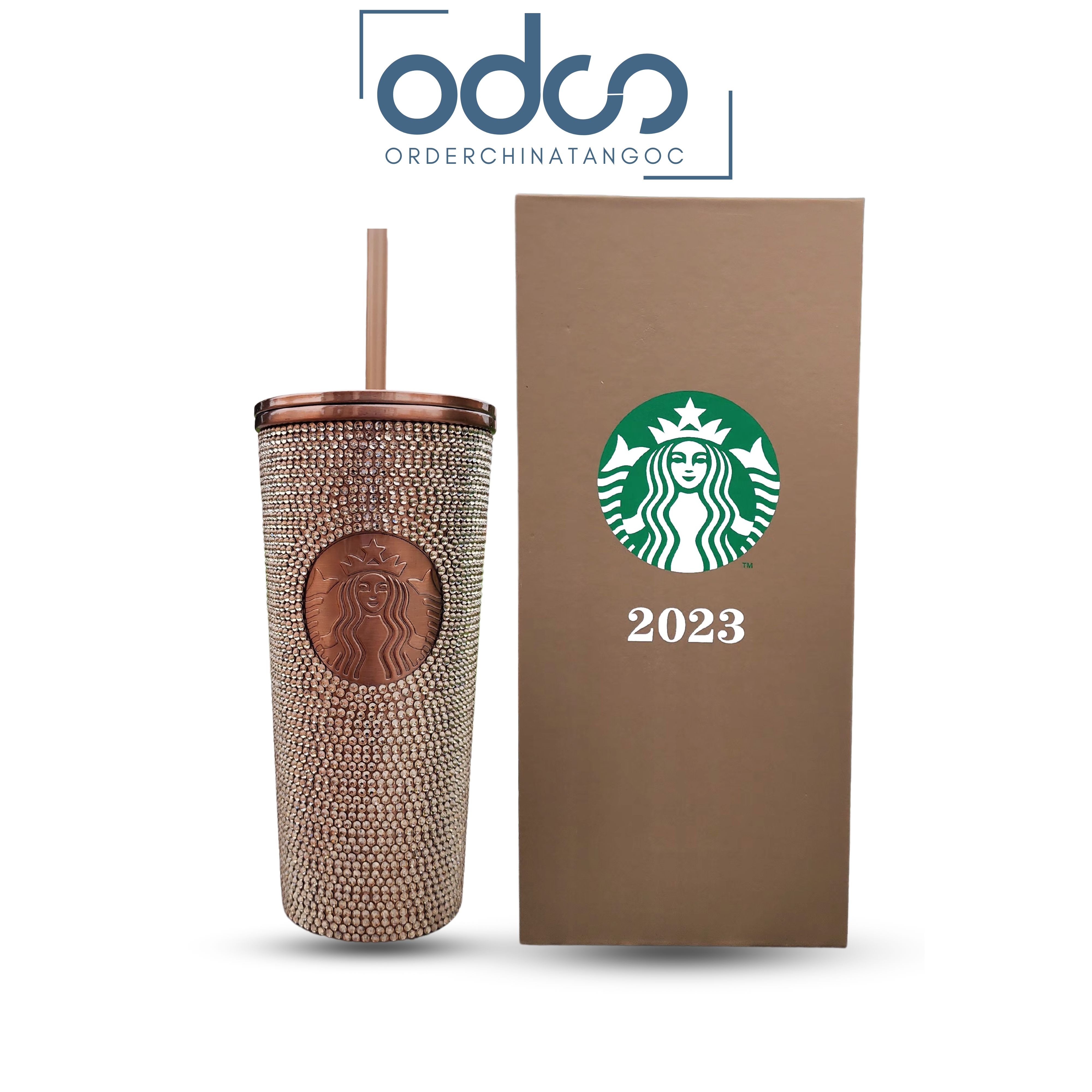 Ly Giữ Nhiệt Starbucks Gold Bling Cold Cup 473ml - OrderChinaTanGoc