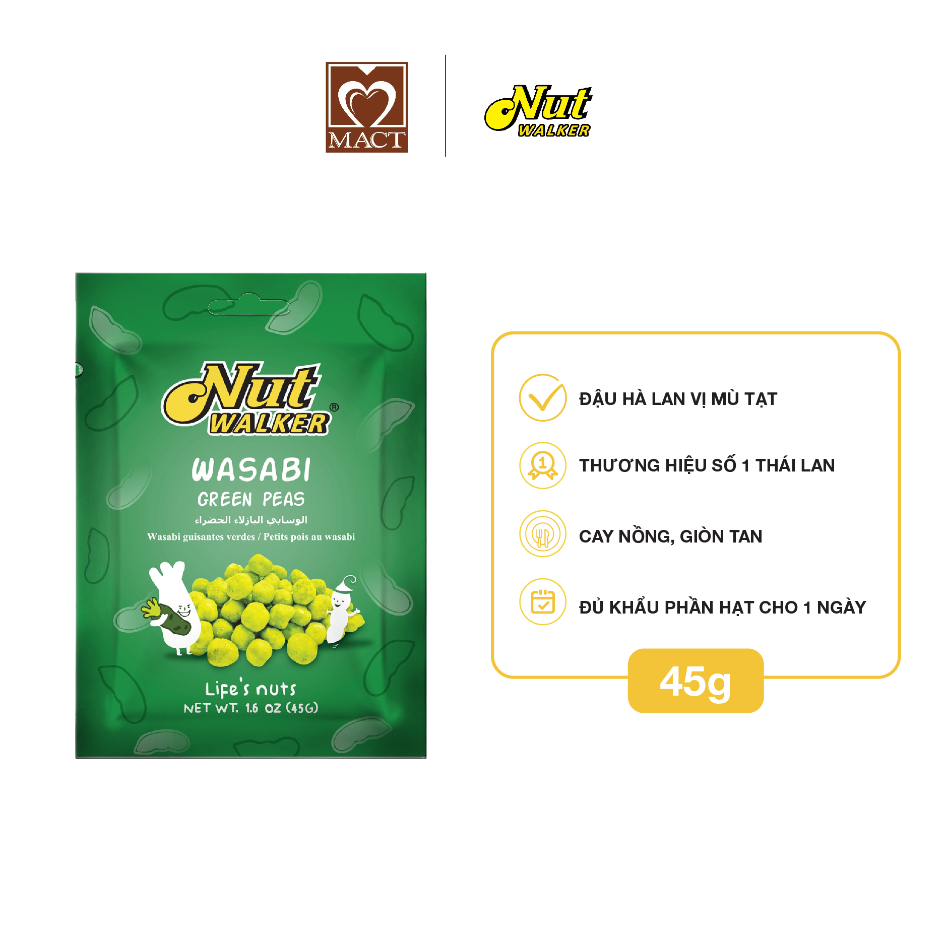Đậu Hà Lan NUT WALKER - Vị Mù tạt Wasabi