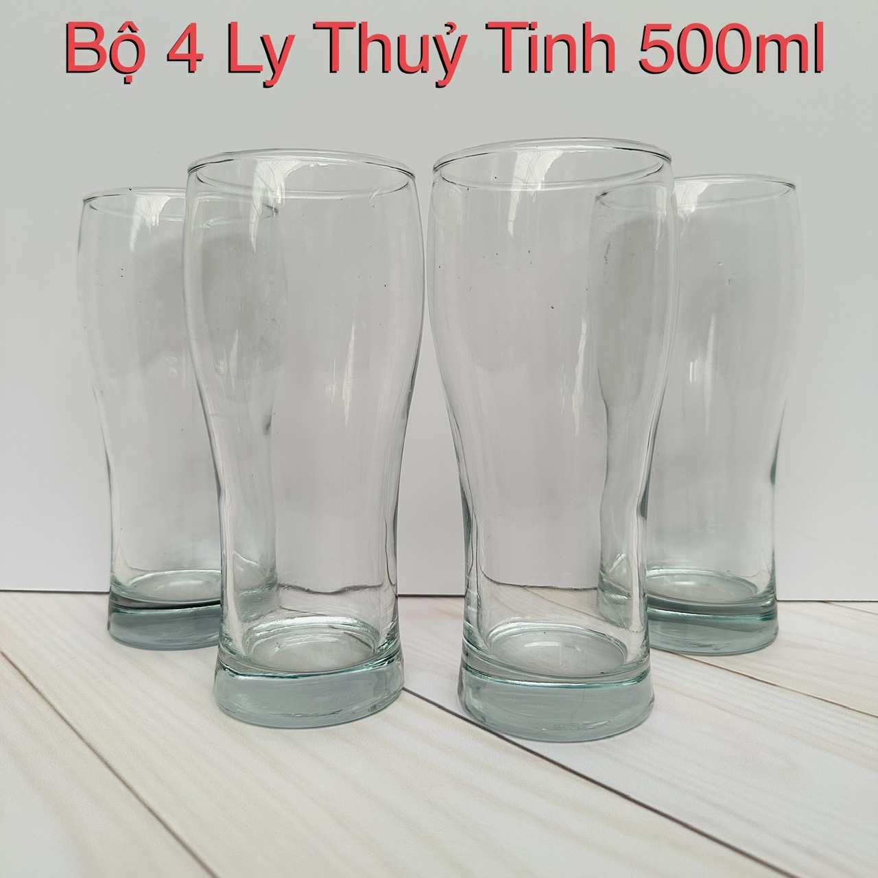 4 Ly Bia thuỷ tinh CROWN 500ML - Ly uống bia cốc uống nước cà phê thuỷ tinh pha lê cao cấp chịu nhiệ