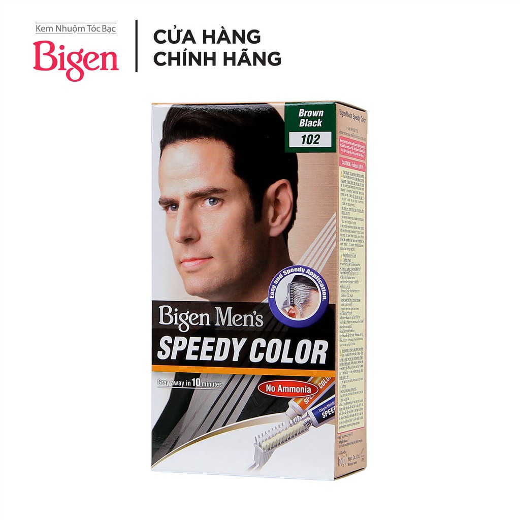 [Hcm]Nhuộm Tóc Phủ Bạc Màu Nâu Đen Dạng Kem Cho Nam Giới Bigen Men’s Speedy Color (Số 102)