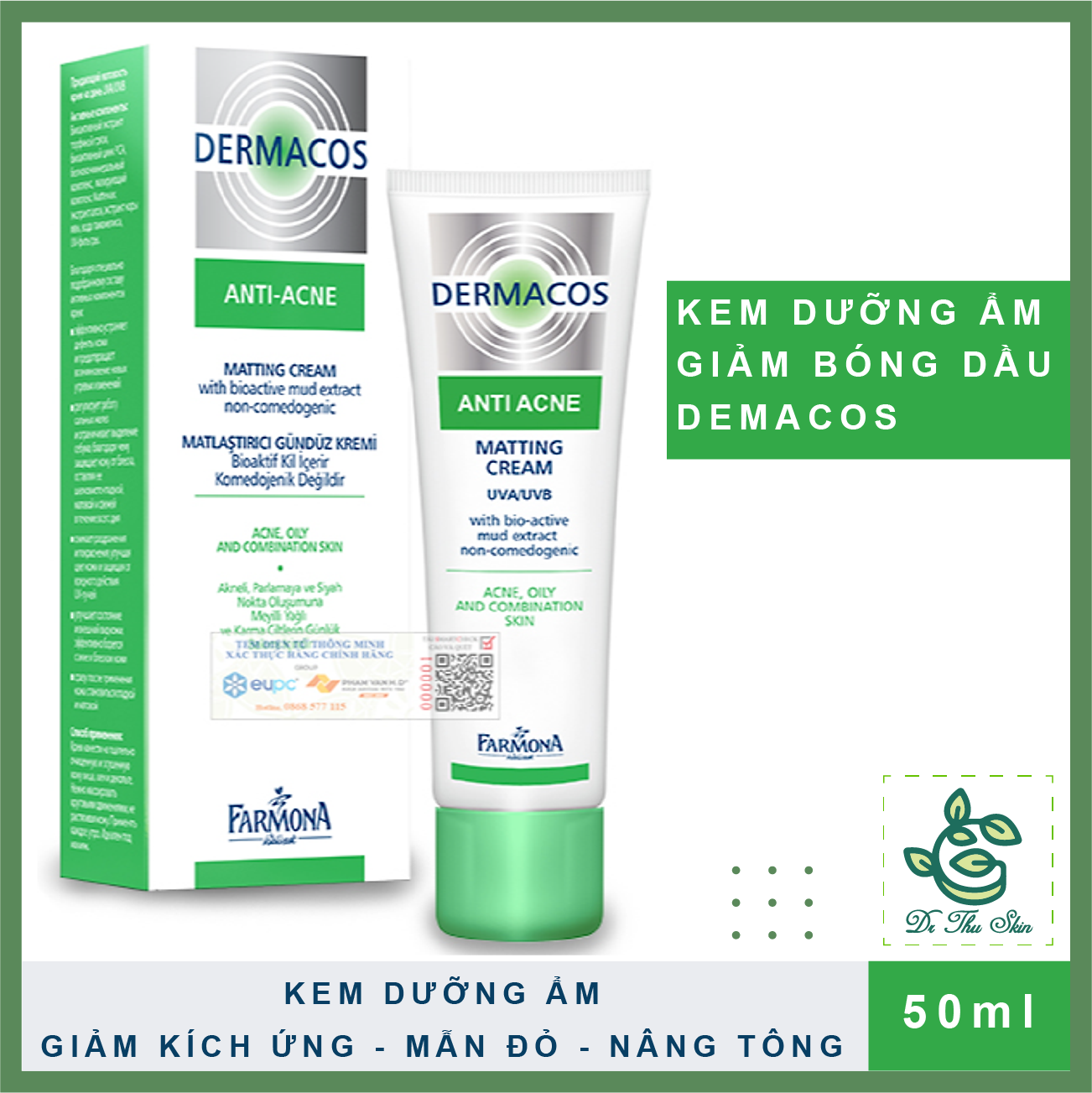 ✅ [Chính Hãng] Kem Dưỡng Ẩm Giảm Bóng Dầu Demacos 50Ml