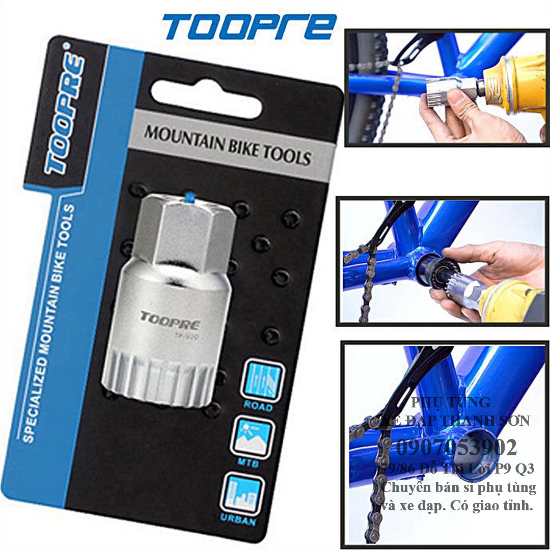 Vam tháo trục giữa bạc đạn xe đạp cốt vuông Toopre