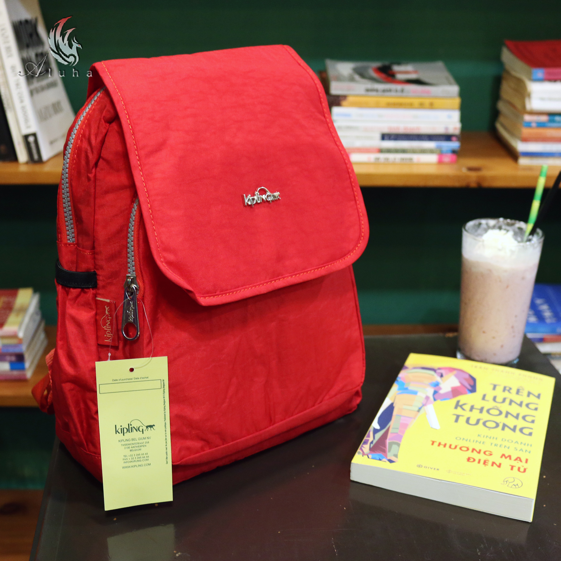 Balo KIPLING nắp đậy nút nam châm trang nhã lịch sự cho học sinh sinh viên đi học đi chơi - BL118 -