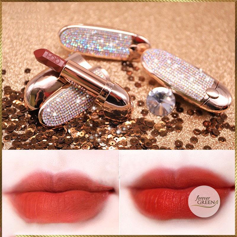 Son lì HOJO Princess đính hạt lấp lánh kèm gương sang chảnh MC068