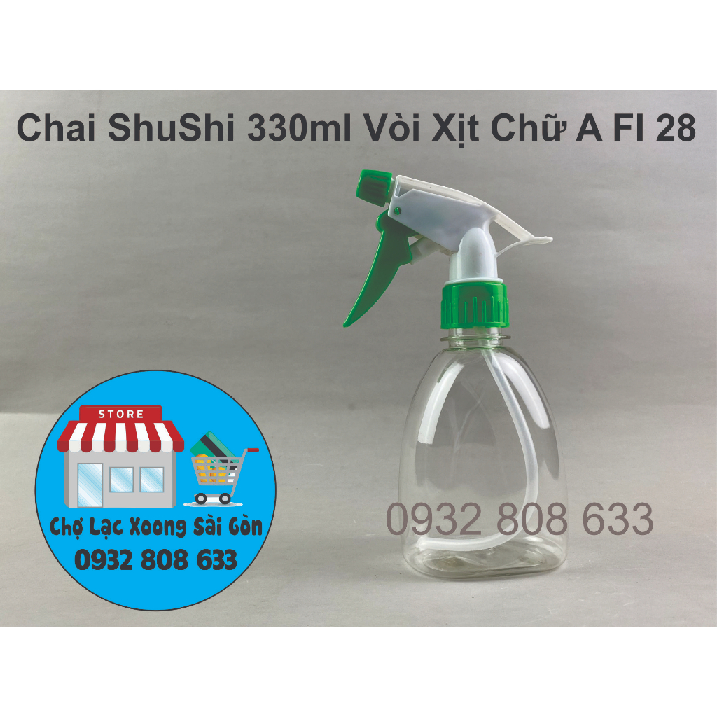 Chai Nhựa ShuShi 330ml Vòi Xịt Chữ A Fi 28