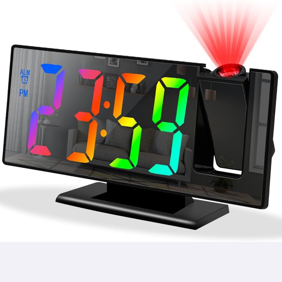 Đồng hồ để bàn led báo thức thông minh với tính năng chiếu giờ trên trần nhà độc đáo