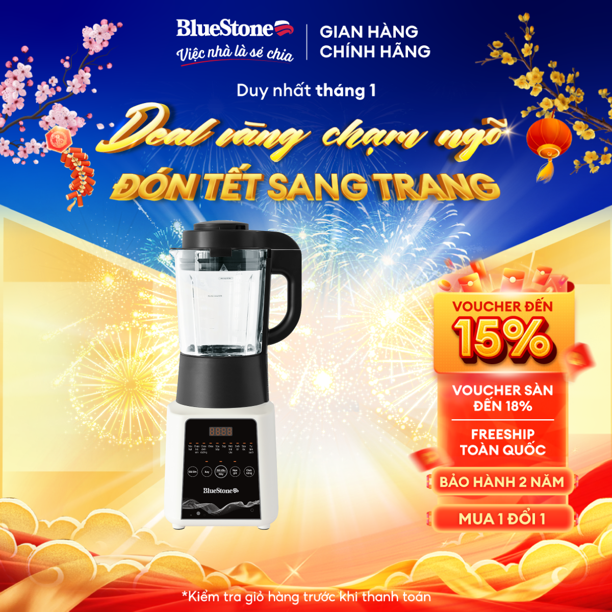 Máy Làm Sữa Hạt Đa Năng BlueStone BLB-6028 - 1.75 Lít, 900W, Thủy Tinh Cao Cấp