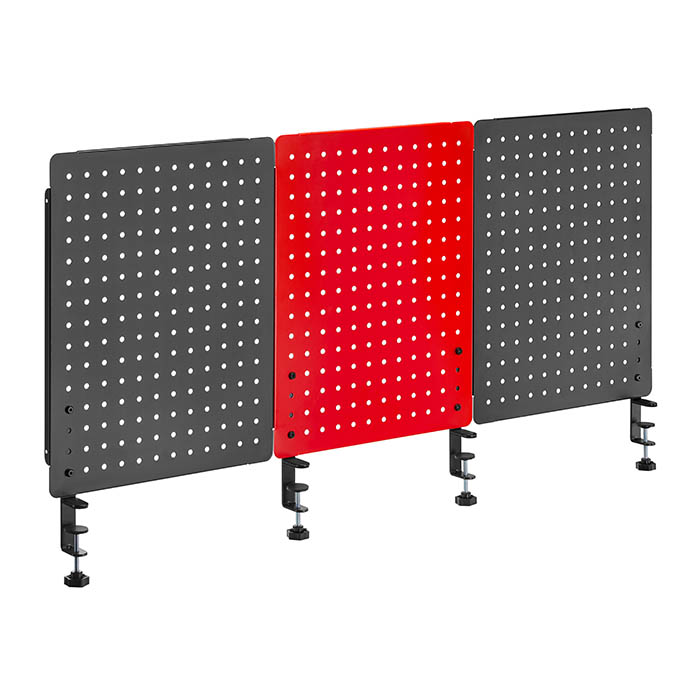 Bảng treo đồ Pegboard HyperWork PG-02 Black/ White / Red ( Kẹp Bàn)