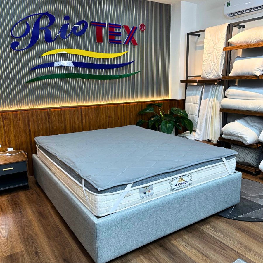 Tấm Lót Bảo Vệ Nệm KATE MÀU XÁM  RIOTEX HOME  cao cấp dày 7mm tiêu chuẩn khách sạn