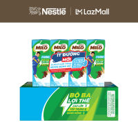 [ƯU ĐÃI THÁNG 10] [FREESHIP HCM] [Phiên bản ống hút 4 chiều] Thùng Sữa lúa mạch Nestle MILO ít đường 12 lốc (48 hộp x180 ml)