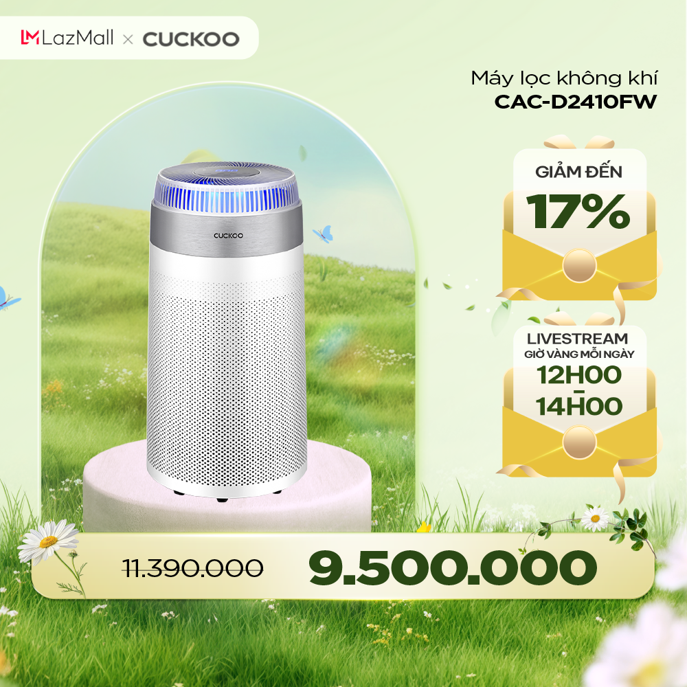 Máy lọc không khí Cuckoo CAC-D2410FW - Kích thước 84.7m², màu trắng