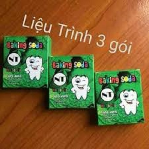 Set 3 Gói Bột Làm Trắng Răng Baking soda Mix Bạc Hà 50g x 3 Gói