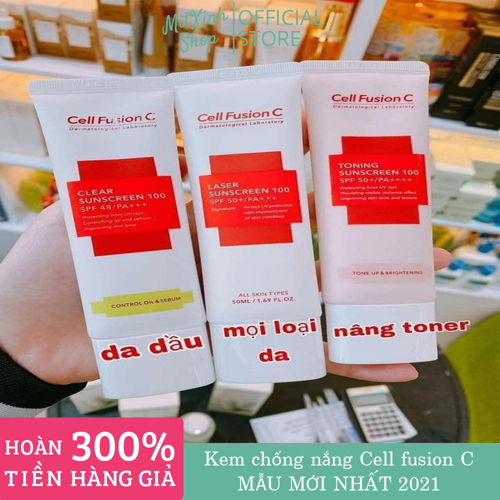 [Chính Hãng] [50Ml] Kem Chống Nắng Cell Fusion C Mẫu Mới Nhất [ Xanh - Đỏ - Hồng]